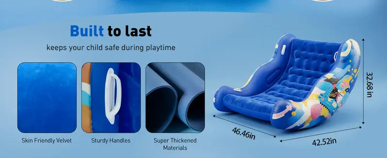 Blue chair material details