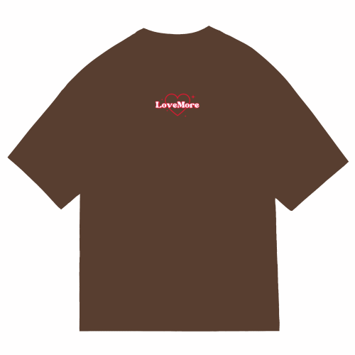 LOVE MORE HEART HEAVYWEIGHT T-SHIRT - Brown