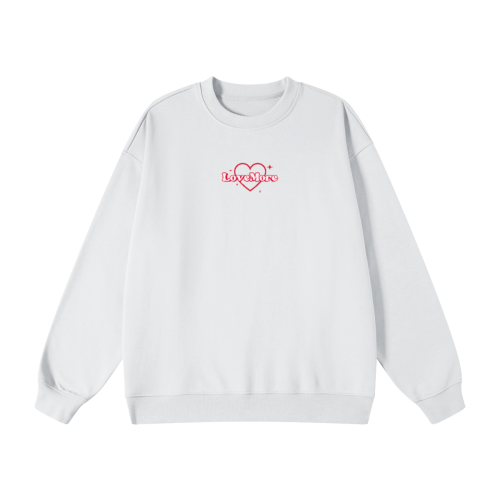 LOVE MORE HEART HEAVYWEIGHT CREWNECK - White